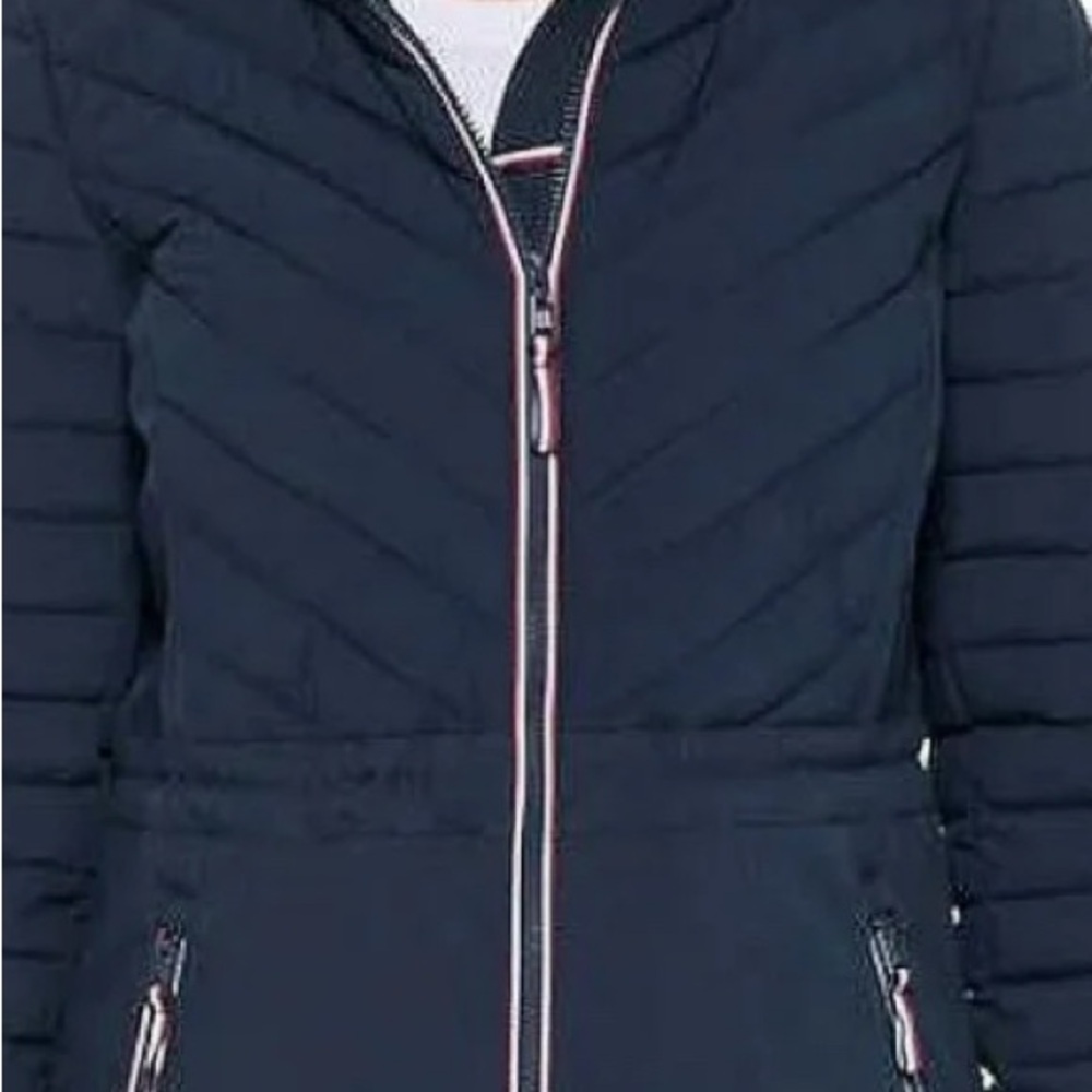 Tommy Hilfiger Black Jacket with Red & White Trim Label